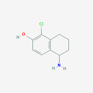 molecular formula C10H12ClNO B13125338 5-Amino-1-chloro-5,6,7,8-tetrahydronaphthalen-2-ol hydrochloride 