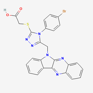 Acetic acid, ((1-(4-bromophenyl)-5-((6H-indolo(2,3-b)quinoxalin-6-yl)methyl)-1H-1,3,4-triazol-2-yl)thio)-