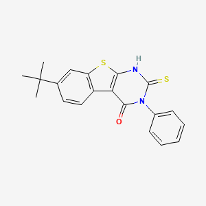 B1312536 7-tert-butyl-2-mercapto-3-phenyl[1]benzothieno[2,3-d]pyrimidin-4(3H)-one CAS No. 857495-79-5