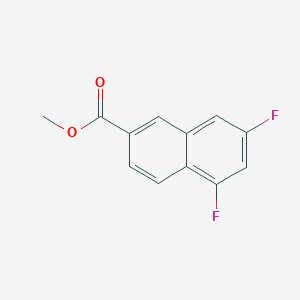 molecular formula C12H8F2O2 B13125364 2-Naphthalenecarboxylic acid, 5,7-difluoro-, methyl ester 