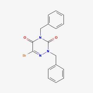 molecular formula C17H14BrN3O2 B13125372 2,4-Dibenzyl-6-bromo-1,2,4-triazine-3,5(2H,4H)-dione CAS No. 33242-54-5