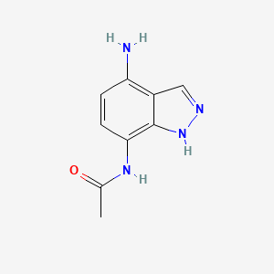 molecular formula C9H10N4O B13125411 N-(4-Amino-1H-indazol-7-YL)acetamide 