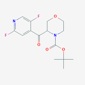 molecular formula C15H18F2N2O4 B13125454 tert-Butyl 3-(2,5-difluoroisonicotinoyl)morpholine-4-carboxylate 