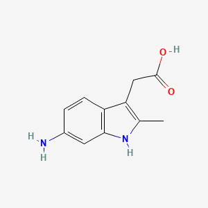 molecular formula C11H12N2O2 B13125484 2-(6-amino-2-methyl-1H-indol-3-yl)acetic acid CAS No. 787545-15-7