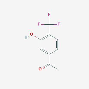 molecular formula C9H7F3O2 B13125512 1-(3-Hydroxy-4-(trifluoromethyl)phenyl)ethanone 