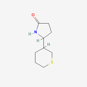 molecular formula C9H15NOS B13125524 5-(Tetrahydro-2H-thiopyran-3-yl)pyrrolidin-2-one 