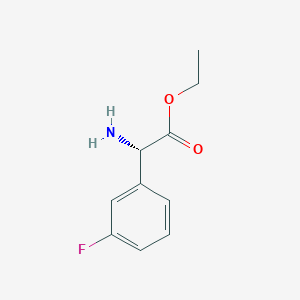 molecular formula C10H12FNO2 B13125531 Ethyl (S)-2-amino-2-(3-fluorophenyl)acetate 