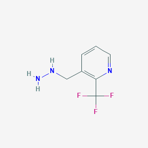 molecular formula C7H8F3N3 B13125555 3-(Hydrazinylmethyl)-2-(trifluoromethyl)pyridine 