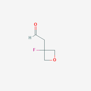 molecular formula C5H7FO2 B13125556 2-(3-Fluorooxetan-3-yl)acetaldehyde 