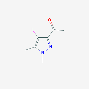 molecular formula C7H9IN2O B13125586 1-(4-Iodo-1,5-dimethyl-1H-pyrazol-3-yl)ethanone 