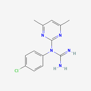 molecular formula C13H14ClN5 B13125615 1-(4-Chlorophenyl)-1-(4,6-dimethylpyrimidin-2-yl)guanidine 