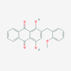 molecular formula C22H16O5 B13125626 1,4-Dihydroxy-2-[(2-methoxyphenyl)methyl]anthracene-9,10-dione CAS No. 63776-13-6