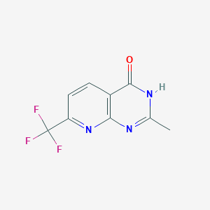 molecular formula C9H6F3N3O B13125635 2-Methyl-7-(trifluoromethyl)pyrido[2,3-d]pyrimidin-4(3H)-one 