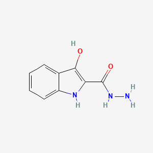 molecular formula C9H9N3O2 B13125703 3-hydroxy-1H-indole-2-carbohydrazide 