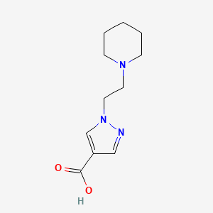 molecular formula C11H17N3O2 B13125719 1-(2-(Piperidin-1-yl)ethyl)-1H-pyrazole-4-carboxylic acid 