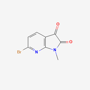 molecular formula C8H5BrN2O2 B13125776 6-Bromo-1-methyl-1H-pyrrolo[2,3-b]pyridine-2,3-dione 