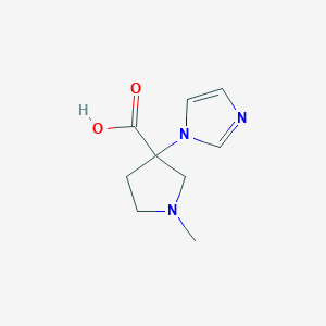 molecular formula C9H13N3O2 B13125816 3-(1H-Imidazol-1-yl)-1-methylpyrrolidine-3-carboxylicacid 