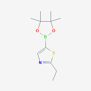 molecular formula C11H18BNO2S B13125842 2-Ethyl-5-(4,4,5,5-tetramethyl-1,3,2-dioxaborolan-2-yl)thiazole 