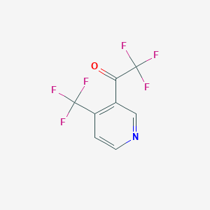 molecular formula C8H3F6NO B13125880 2,2,2-Trifluoro-1-(4-(trifluoromethyl)pyridin-3-yl)ethanone 