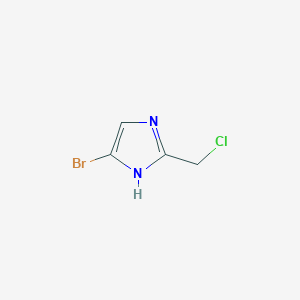 molecular formula C4H4BrClN2 B13125883 5-Bromo-2-(chloromethyl)-1H-imidazole 