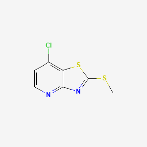 molecular formula C7H5ClN2S2 B13125929 7-Chloro-2-(methylthio)thiazolo[4,5-b]pyridine 