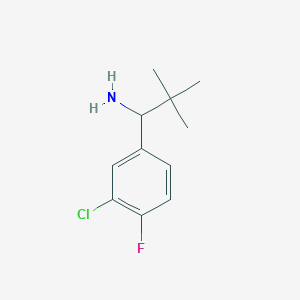 molecular formula C11H15ClFN B13125962 1-(3-Chloro-4-fluorophenyl)-2,2-dimethylpropan-1-amine 