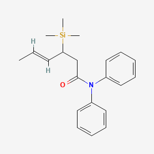 molecular formula C21H27NOSi B13125972 (E)-N,N-Diphenyl-3-(trimethylsilyl)hex-4-enamide 