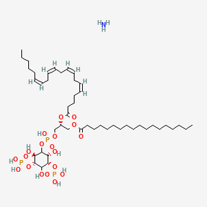 molecular formula C47H88NO19P3 B13125988 azane;[(2R)-1-[hydroxy-[(2R,3S,5R,6R)-2,4,6-trihydroxy-3,5-diphosphonooxycyclohexyl]oxyphosphoryl]oxy-3-octadecanoyloxypropan-2-yl] (5Z,8Z,11Z,14Z)-icosa-5,8,11,14-tetraenoate 