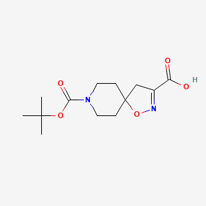 molecular formula C13H20N2O5 B1312599 8-(tert-Butoxycarbonyl)-1-oxa-2,8-diazaspiro[4.5]dec-2-ene-3-carboxylic acid CAS No. 479636-66-3