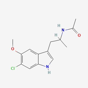 molecular formula C14H17ClN2O2 B13125990 N-(2-(6-Chloro-5-methoxy-1H-indol-3-yl)-1-methylethyl)acetamide CAS No. 68935-46-6