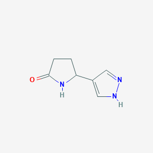 molecular formula C7H9N3O B13125994 5-(1H-Pyrazol-4-yl)pyrrolidin-2-one 