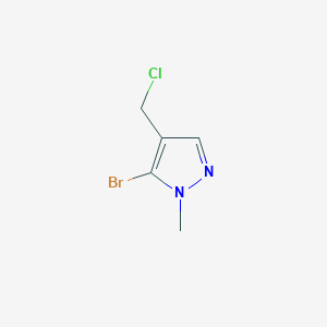 molecular formula C5H6BrClN2 B13126016 5-Bromo-4-(chloromethyl)-1-methyl-1H-pyrazole 