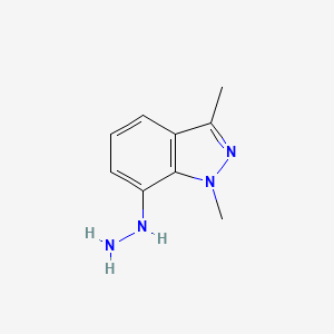 molecular formula C9H12N4 B13126031 7-Hydrazinyl-1,3-dimethyl-1H-indazole 