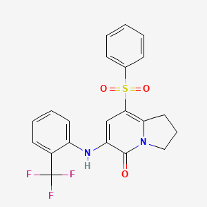 8-Benzenesulfonyl-6-(2-trifluoromethylphenylamino)-2,3-dihydro-1H-indolizin-5-one