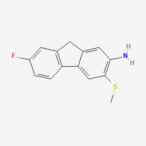 molecular formula C14H12FNS B13126068 7-Fluoro-3-(methylsulfanyl)-9h-fluoren-2-amine CAS No. 16233-01-5