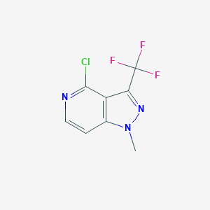 molecular formula C8H5ClF3N3 B13126072 4-Chloro-1-methyl-3-(trifluoromethyl)-1H-pyrazolo[4,3-c]pyridine 