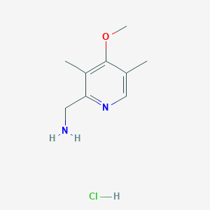 molecular formula C9H15ClN2O B13126112 (4-Methoxy-3,5-dimethylpyridin-2-yl)methanamine;hydrochloride 