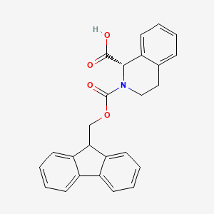 molecular formula C25H21NO4 B1312612 (S)-2-(((9H-fluoren-9-yl)methoxy)carbonyl)-1,2,3,4-tetrahydroisoquinoline-1-carboxylic acid CAS No. 204317-99-7