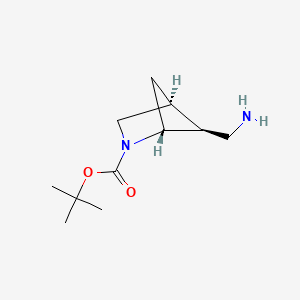 molecular formula C11H20N2O2 B13126141 tert-Butyl (1R,4S,5S)-5-(aminomethyl)-2-azabicyclo[2.1.1]hexane-2-carboxylate 