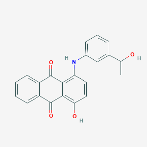 molecular formula C22H17NO4 B13126158 1-Hydroxy-4-[3-(1-hydroxyethyl)anilino]anthracene-9,10-dione CAS No. 675817-96-6