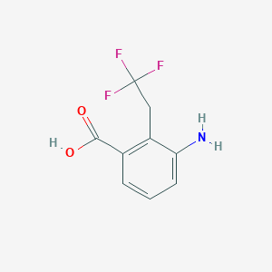 molecular formula C9H8F3NO2 B13126180 3-Amino-2-(2,2,2-trifluoroethyl)benzoicacid 