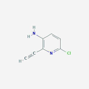 molecular formula C7H5ClN2 B13126187 6-Chloro-2-ethynylpyridin-3-amine 