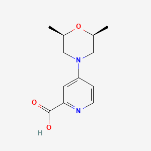 molecular formula C12H16N2O3 B13126213 4-((2R,6S)-2,6-Dimethylmorpholino)picolinicacid 