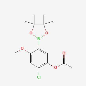 molecular formula C15H20BClO5 B13126224 5-Acetoxy-4-chloro-2-methoxyphenylboronic Acid Pinacol Ester 