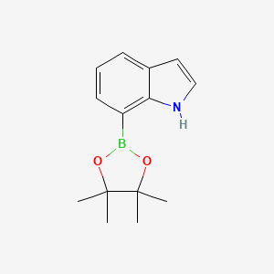 molecular formula C14H18BNO2 B1312625 7-(4,4,5,5-四甲基-1,3,2-二氧杂硼环-2-基)-1H-吲哚 CAS No. 642494-37-9