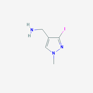 molecular formula C5H8IN3 B13126263 (3-Iodo-1-methyl-1H-pyrazol-4-yl)methanamine 