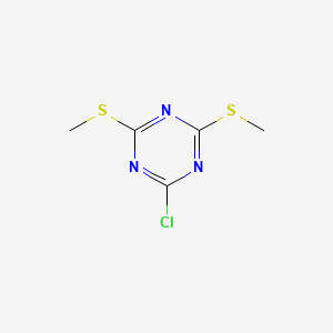 molecular formula C5H6ClN3S2 B13126300 s-Triazine, 2,4-bis(methylthio)-6-chloro- CAS No. 4407-40-3