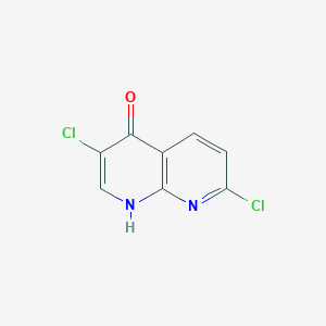 molecular formula C8H4Cl2N2O B13126307 3,7-Dichloro-1,8-naphthyridin-4(1H)-one 