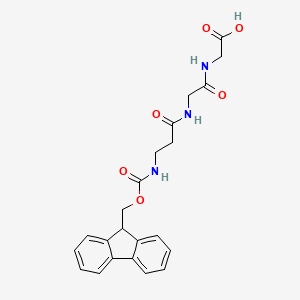 molecular formula C22H23N3O6 B13126317 2-[[2-[3-(9H-fluoren-9-ylmethoxycarbonylamino)propanoylamino]acetyl]amino]acetic acid 