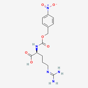 molecular formula C14H19N5O6 B13126402 (((4-Nitrobenzyl)oxy)carbonyl)-L-arginine 